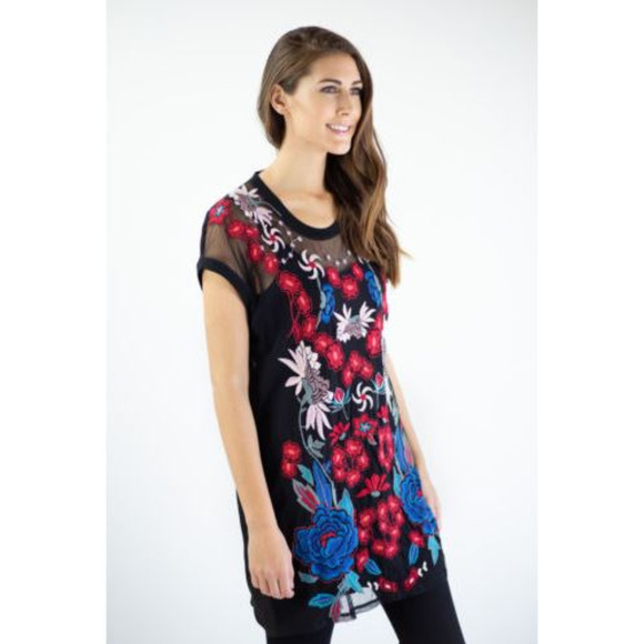 Johnny Was BIYA Black Teesha Tunic Dress NEW Med - Picture 5 of 6